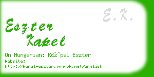 eszter kapel business card